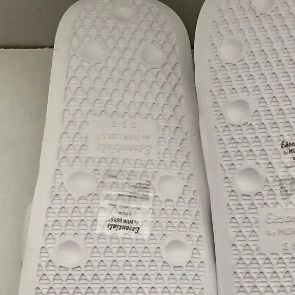 Muk Luks Women's Green White Tropical Slip On Slide Sandals Size Small 5-6 NWT - Picture 8 of 9